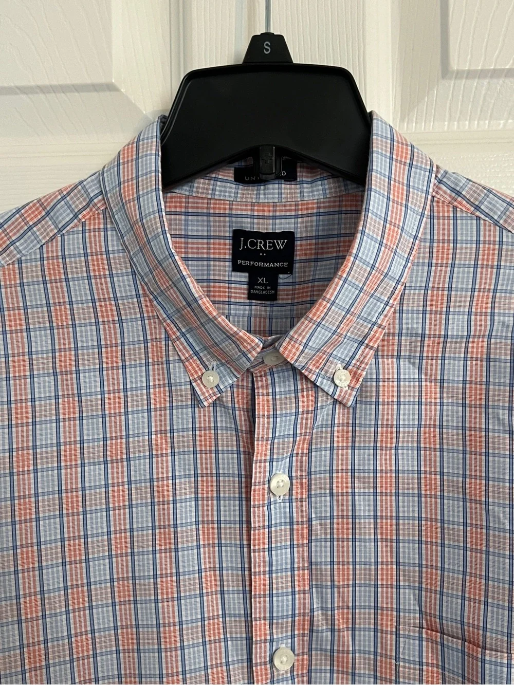 J. Crew Performance Plaid Button Down Shirt Men’s XL Preppy Coastal Office
